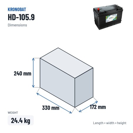 Bateria de camião Kronobat HD-105.9 12V 105Ah 800A | baterias.com