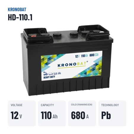 Batteria camion Kronobat HD-110.1 12V 110Ah 680A – dati principali