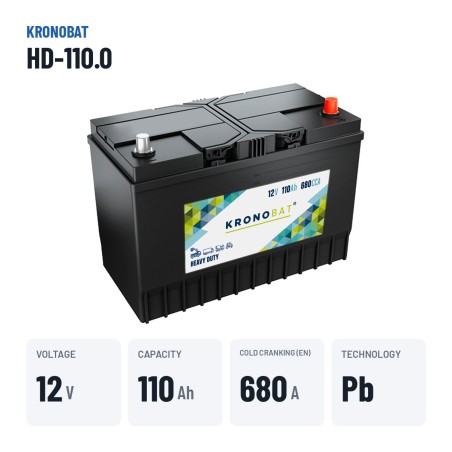 Bateria de camião Kronobat HD-110.0 12V 110Ah 680A – dados principais