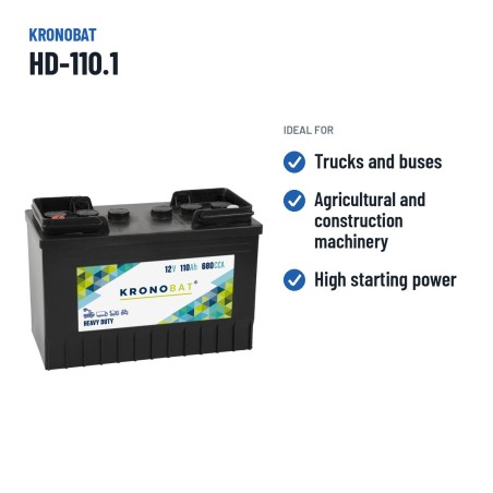 Batteria camion Kronobat HD-110.1 12V 110Ah 680A – usi consigliati