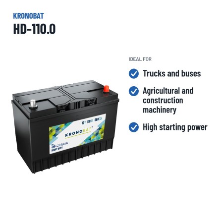 Batteria camion Kronobat HD-110.0 12V 110Ah 680A – usi consigliati