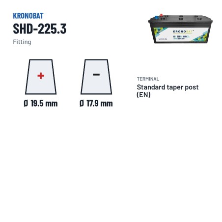 LKW-Batterie Kronobat SHD-225.3 12V 225Ah 1150A | baterias.com