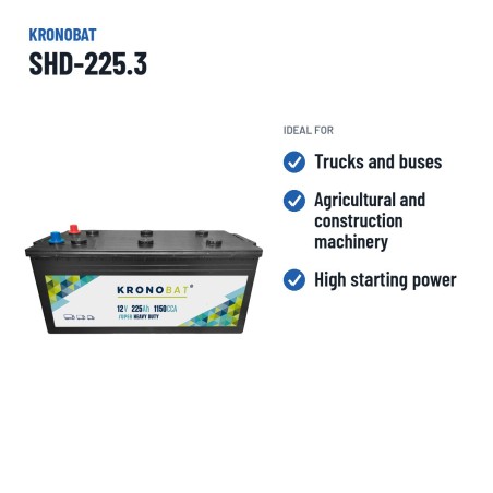 LKW-Batterie Kronobat SHD-225.3 12V 225Ah 1150A | baterias.com