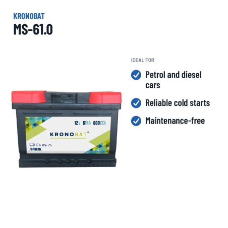 Autobatterie Kronobat MS-61.0 12V 61Ah 600A – empfohlene Einsatzbereiche
