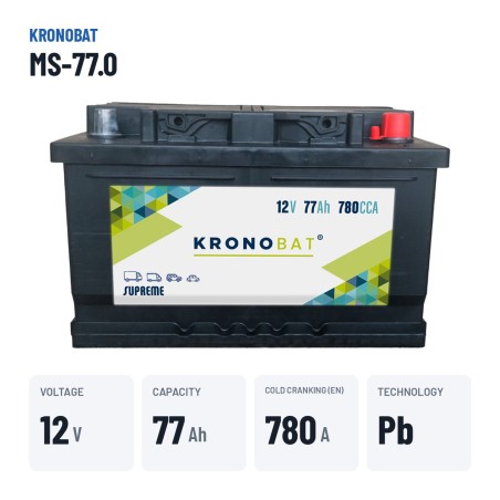 Autobatterie Kronobat MS-77.0 12V 77Ah 780A – wichtigste Daten