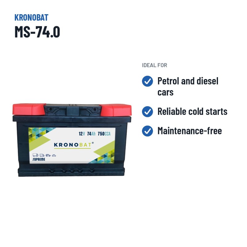 Autobatterie Kronobat MS-74.0 12V 74Ah 750A – empfohlene Einsatzbereiche