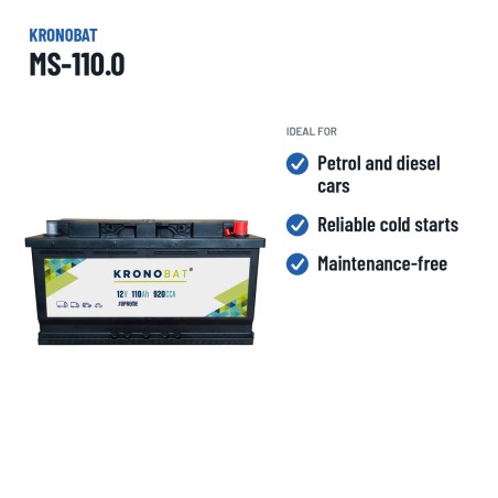 Car battery Kronobat MS-110.0 12V 110Ah 920A – recommended uses