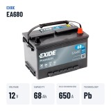 Batería de coche Exide EA680 12V 68Ah 650A – datos clave