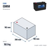 Batteria auto Exide EB858 12V 85Ah 800A | baterias.com