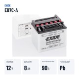 Batterie moto Exide EB7C-A 12V 8Ah 90A – caractéristiques clés