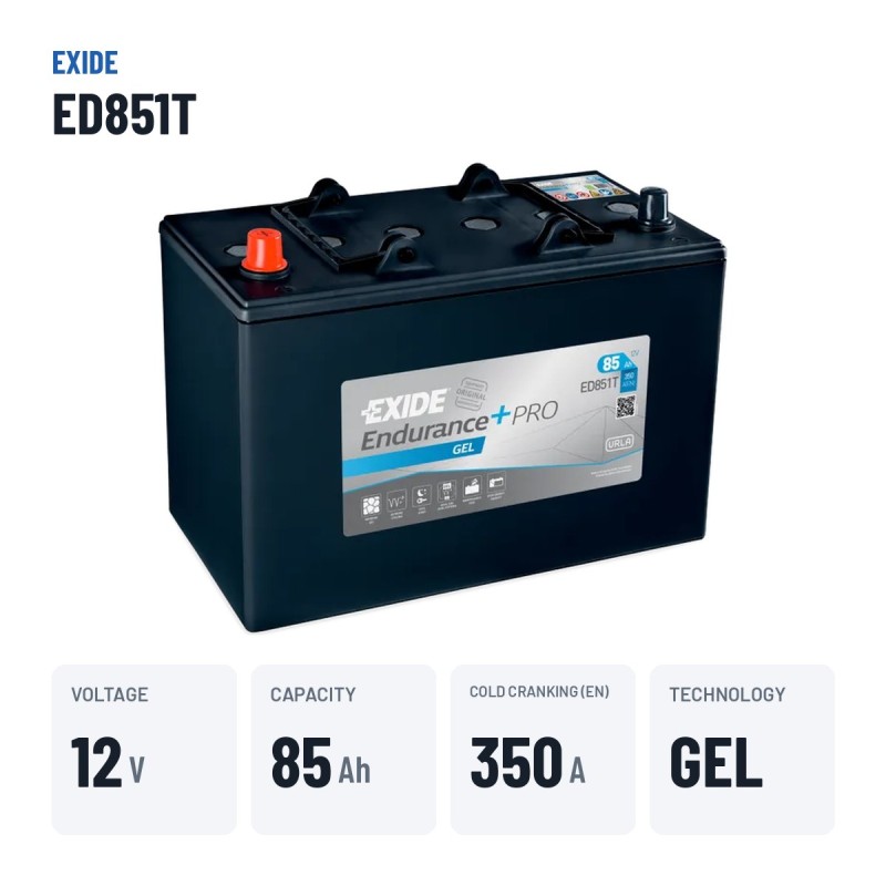 Batterie camion Exide ED851T 12V 85Ah 350A GEL – caractéristiques clés
