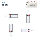 Batteria camion Exide ED1353 12V 135Ah 700A – polarità (schema 3)