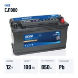 LKW-Batterie Exide EJ1000 12V 100Ah 850A – wichtigste Daten