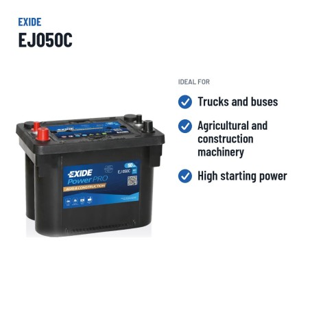 LKW-Batterie Exide EJ050C 12V 50Ah 800A AGM – empfohlene Einsatzbereiche