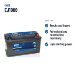 Batería de camión Exide EJ1000 12V 100Ah 850A – usos recomendados