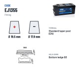 Batteria camion Exide EJ1355 12V 135Ah 1000A – terminali e fissaggio