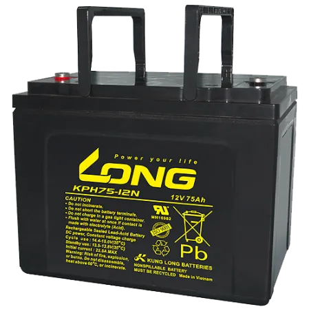 Long KPH75-12N. batteria per dispositivi elettronici Long 75Ah 12V