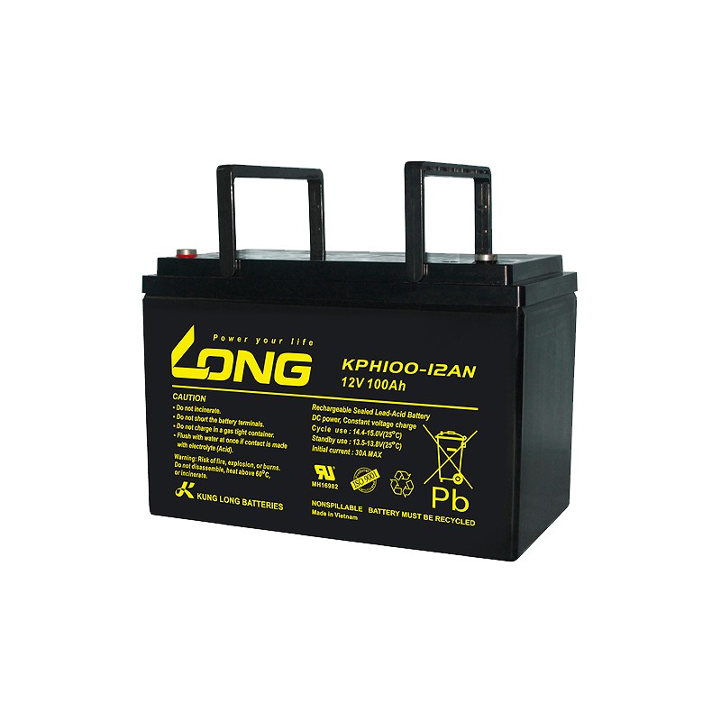 Long KPH100-12AN stationary UPS battery 12V 100Ah AGM | baterias.com