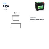Lawnmower battery Exide 4900 12V 24Ah 250A – terminal and hold-down