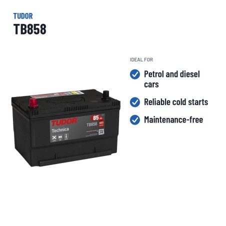 Autobatterie Tudor TB858 12V 85Ah 800A – empfohlene Einsatzbereiche