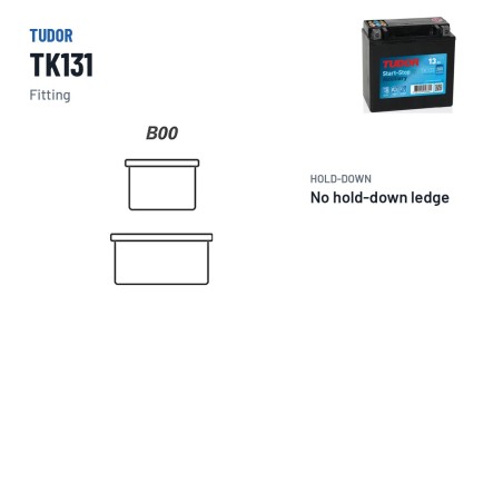 Batterie auxiliaire Tudor TK131 12V 13Ah 200A AGM – bornes et fixation