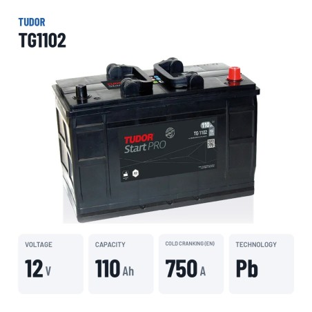 Truck battery Tudor TG1102 12V 110Ah 750A – key specs
