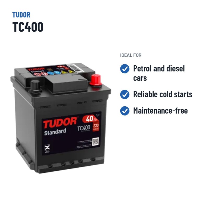 Car battery Tudor TC400 12V 40Ah 320A – recommended uses