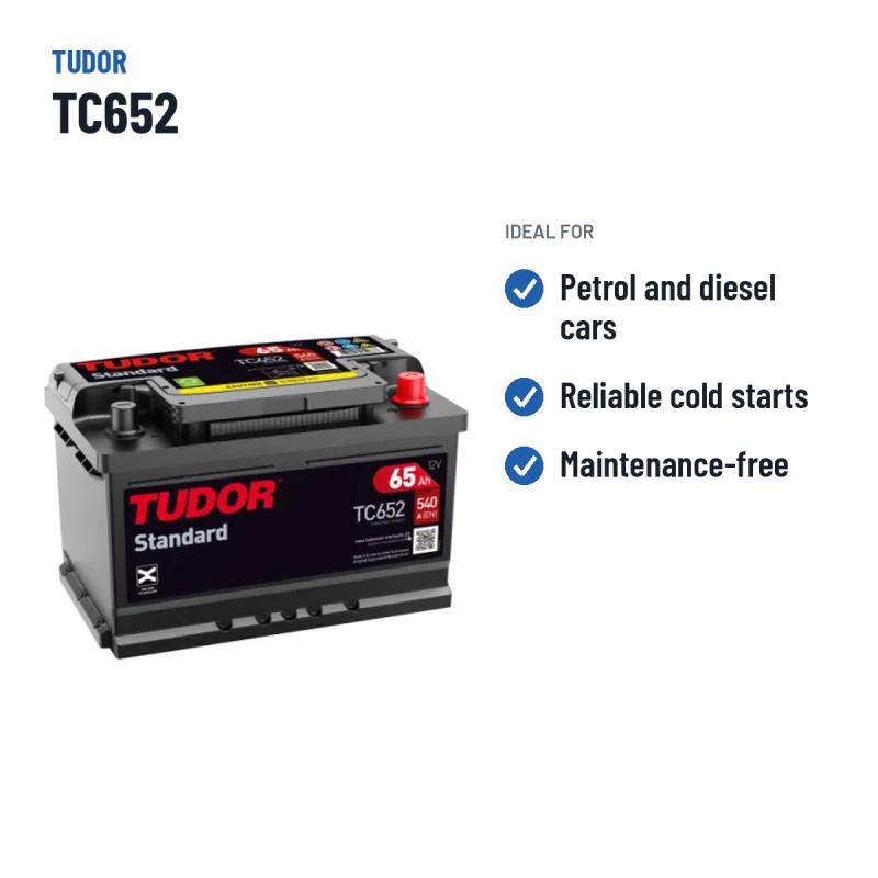 Batteria auto Tudor TC652 12V 65Ah 540A – usi consigliati