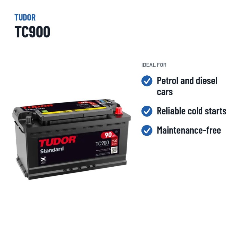 Batteria auto Tudor TC900 12V 90Ah 720A – usi consigliati