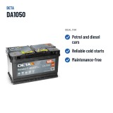 Car battery Deta DA1050 12V 105Ah 850A – recommended uses