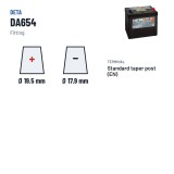 Batería de coche Deta DA654 12V 65Ah 580A | baterias.com