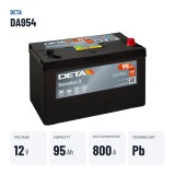 Autobatterie Deta DA954 12V 95Ah 800A – wichtigste Daten