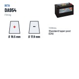 Batteria auto Deta DA954 12V 95Ah 800A – terminali e fissaggio