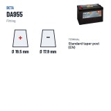 Car battery Deta DA955 12V 95Ah 800A | baterias.com