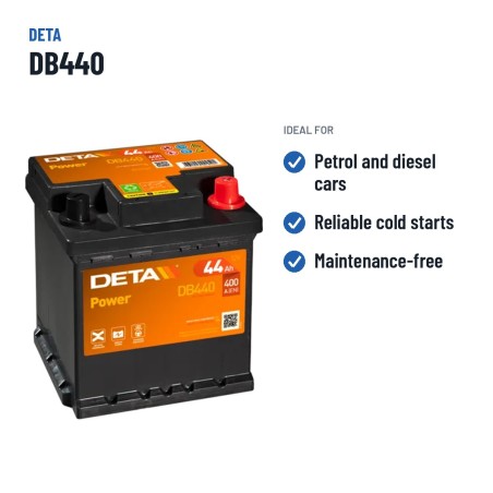 Batteria auto Deta DB440 12V 44Ah 400A – usi consigliati