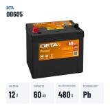 Batteria auto Deta DB605 12V 60Ah 480A – dati principali