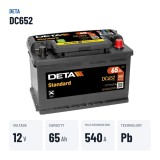 Batteria auto Deta DC652 12V 65Ah 540A – dati principali