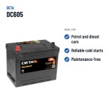 Batterie voiture Deta DC605 12V 60Ah – utilisations recommandées
