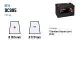 Batteria auto Deta DC905 12V 90Ah 680A – terminali e fissaggio