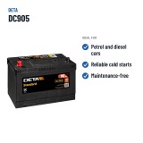 Batteria auto Deta DC905 12V 90Ah 680A – usi consigliati