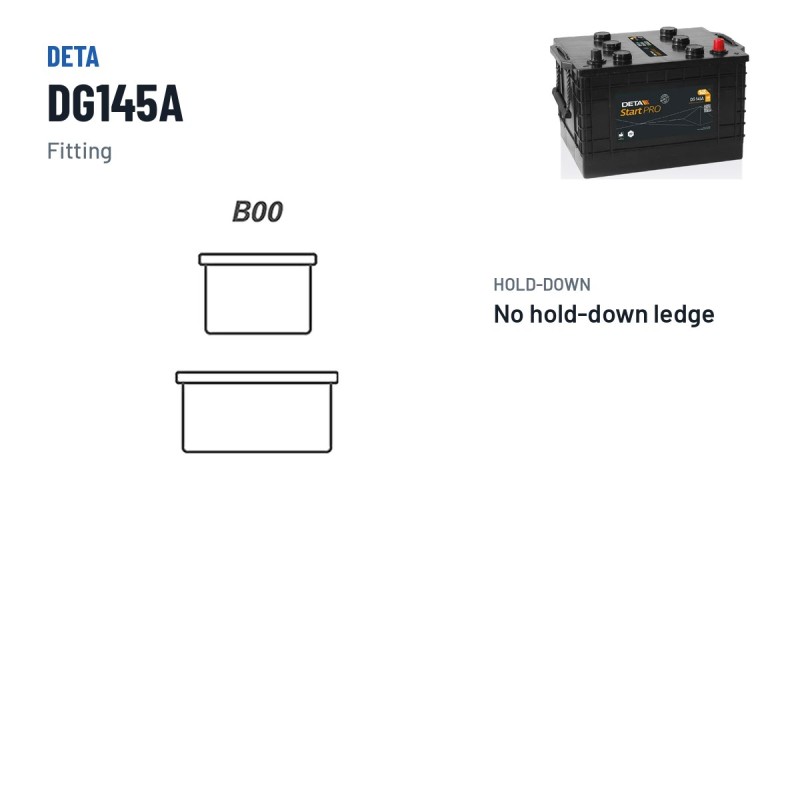 Batería de camión Deta DG145A 12V 145Ah 1000A – borne y sujeción