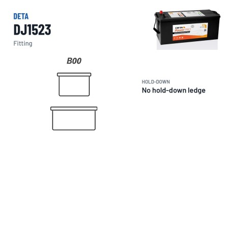 Batterie camion Deta DJ1523 12V 152Ah 1130A – bornes et fixation