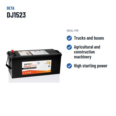 Batería de camión Deta DJ1523 12V 152Ah 1130A – usos recomendados