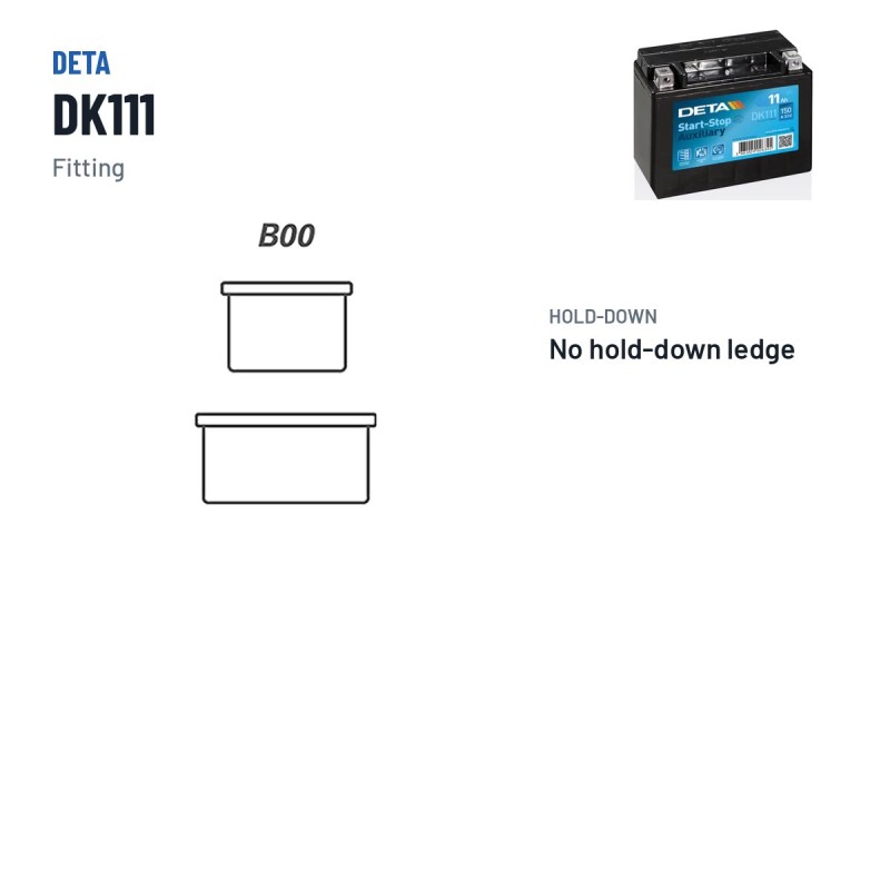 Zusatzbatterie Deta DK111 12V 11Ah 150A AGM – Pole und Befestigung