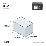 Auxiliary battery Deta DK143 12V 14Ah 80A AGM – dimensions 150 × 100 × 100 mm
