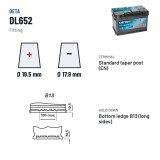 Start-Stop battery Deta DL652 12V 65Ah 650A EFB – terminal and hold-down