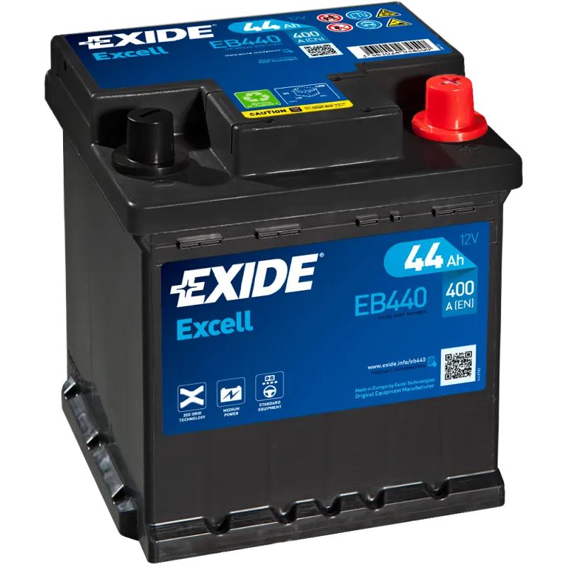 Exide EB440. Starterbatterie Exide 44Ah 12V