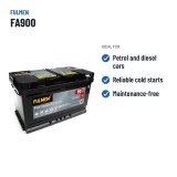 Car battery Fulmen FA900 12V 90Ah 720A | baterias.com