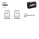 Car battery Fulmen FA954 12V 95Ah 800A – terminal and hold-down