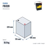 Batteria auto Fulmen FB320 12V 32Ah 270A – dimensioni 178 × 135 × 225 mm